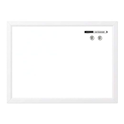 Quartet Whiteboard, Dry Erase Board, Magnetic, 17" x 23", 1 Dry Erase Marker and 2 Magnets, White Frame (MDW1723W-AZS)