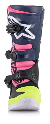 Image of Automotive Alpinestars 2014518-1176-10 Tech 3S Kids Boots Black /Dark Blue /Pink Fluo Sz 10