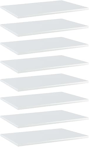 8 tableros de repuesto para estanterías, paneles de repuesto de aglomerado, unidades de almacenamiento, estantes organizadores, color blanco