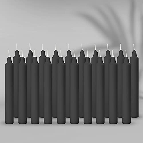 AuraDecor Pack of 20 Stick Candles || Especially Meant for Healing, Chakras, Ritual Candles, Decoration, Lighting, Home Decor || Burning Time 2.5 Hours Each (Black)