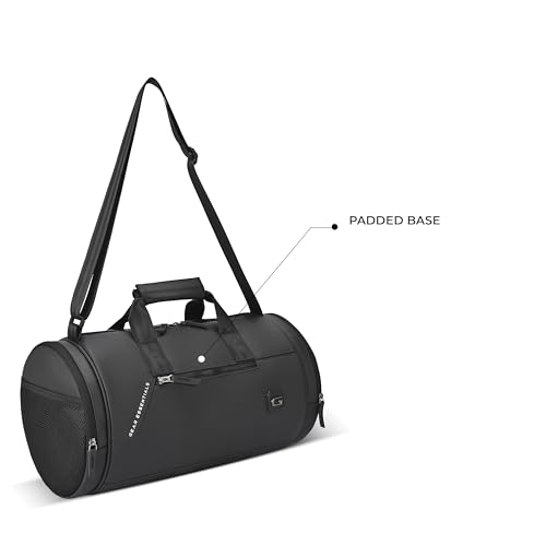 Image of Gear Cross Training 9 inch /29L Faux Leather Large Water Resistant Duffle Bag /Travel Bag /Gym Bag for Men & Women(Black-Black)