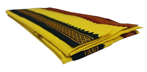 Image of Handloom Cotton + Polyester Mix God Towel | Gamcha /Angocha Towel | Fast Absorbing Bath Towels |Pack of 1 | Size 76 x 168 cm | Yellow