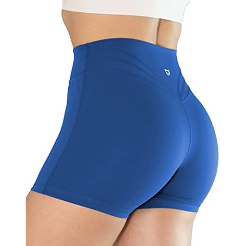 TomTiger Workout Shorts for Women High Waist Gym Fitness Running Yoga Bike Active Exercise Women's Short Tummy Control 3", Classic Blue, XL Cover