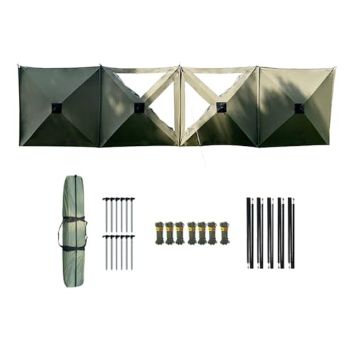 FytStycale Camping Windbreak Windshield Barrier Weatherproof Waterproof Windproof Windbreaker Wall Wind Blocker for Beach Outdoor BBQ, Green