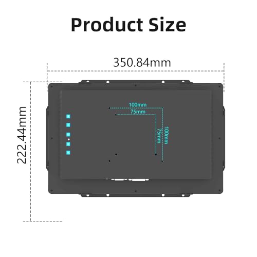 Image of 13.3-inch Industrial Touch Screen Monitor, 10-Point Capacitive Open Frame Design, Full HD 1920x1080, for Kiosk ATM Vending Machine (Embedded Mount, IP65 Waterproof Front)