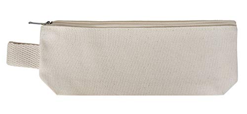 Bumble Crafts 4 Pc Multipurpose Pencil Case Pouch With Zipper, Multipurpose Stationary, Pen Pencil Case, 9” X 3.5", 100% Cotton Canvas - Natural #TOP1