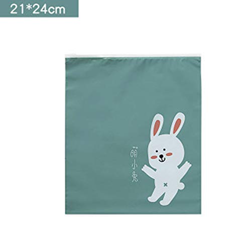 Acc Bolsas de Almacenamiento de Ropa clasificadas para Viajes, Bolsas de plástico de Dibujos Animados, Bolsas de Almacenamiento de Viaje Impermeables, Small Cute Bunny, 21 * 24cm