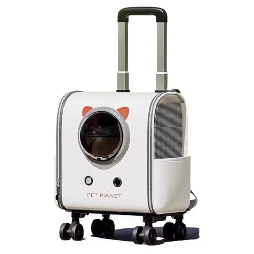 LALEER BIZ 猫用バッグ 宇宙カプセル型バックパック 大容量 ペット用バックパック ポータブル 外出用 猫と犬用 ストレス解消 猫ケージ (小型トロリーケース)