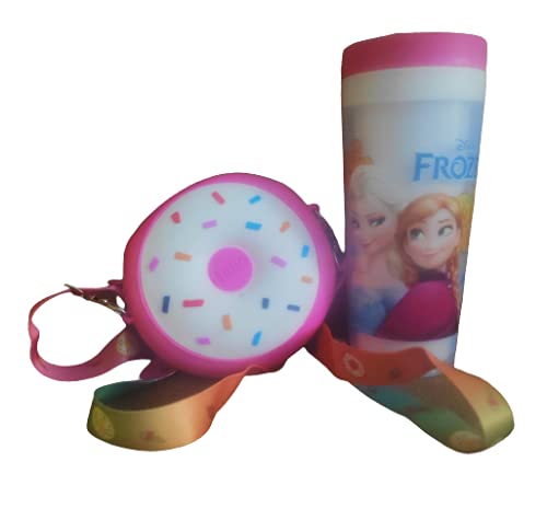 GoMerryKids Combo of Unicorn Bag Donut Bag Silicon Sling Bag for Girls with BPA Free Sipper Water Bottle 300ML