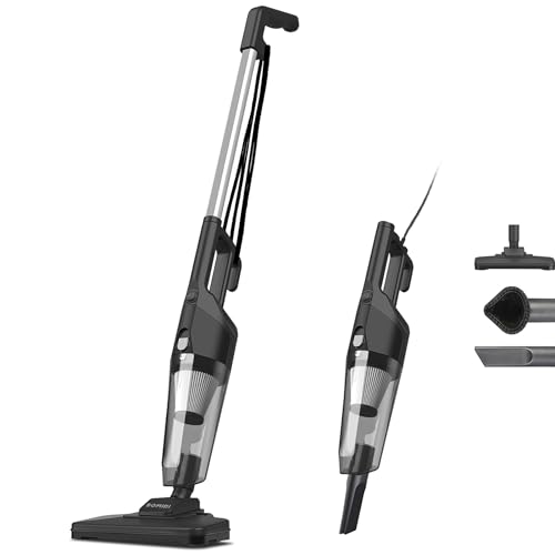BOMIDI 17000Pa Ultra-Strong Handheld Vacuum Cleaner - 900mL Large Dust Cup Quiet Suction 5m Long Cable & Washable Filter Perfect for Hardwood/Carpet/Tile Floors (Black)