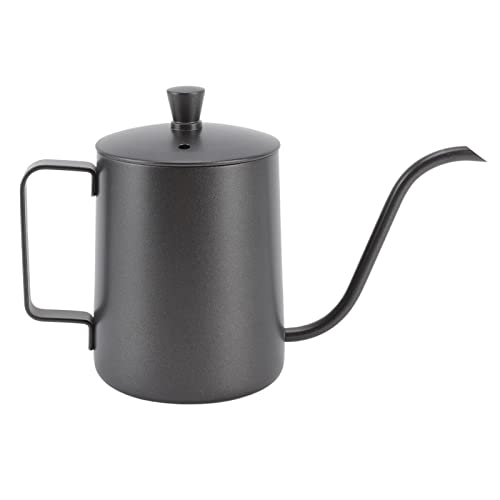 Pour Over Coffee Kettle Mini Kettle Spout Coffee Pots Drip Coffee Maker Kettle Long Narrow Stainless Steel Pour Over Kettle(350ml PTFE Black)