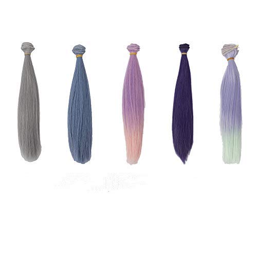 MUZI Wig 9.9 x 39.4 in, 5rolls Curly Heat Resistant Doll Hair Wefts for DIY 1/3 1/4 1/6 BJD SD Doll Wigs, rerooting Doll Hair kit,Doll Hair wefts, Craft Wool Hair, Doll Hair rerooting, Doll Hair Wig.