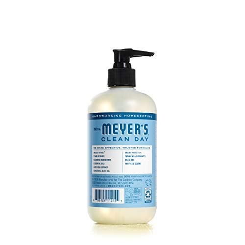 SC Johnson MRS. MEYER'S CLEAN DAY Hand Soap, Made with Essential Oils, Rain Water, 12.5 fl. oz - Pack of 6