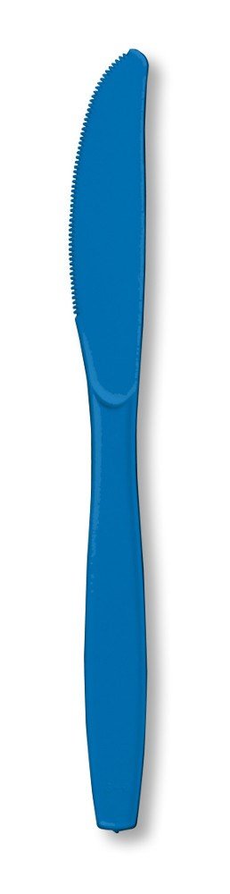 Creative Converting Touch of Color Premium 24 Count Plastic Knives, True Blue
