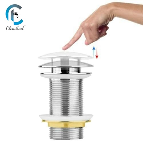 Image of Pop Up Floor Coupling|Drainer Trap|6 Inch|Full Thread|Waste Coupling|Anti Cockroach Foul|Ideal For: Floor|Kitchen|Sink|Bathroom|Wash Basin|Material: Brass|Ceramic|Color: White|Set Of 1