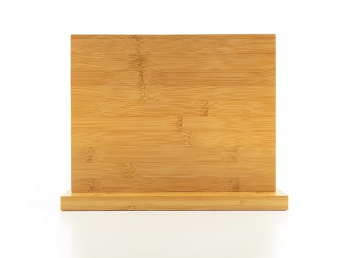 Hanseküche Bloc à couteaux - Porte-couteaux sans couteau - Planche à couteaux en bois (bambou, marron, double face)