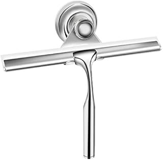 Duschabzieher Edelstahl Duschwischer mit Wandaufhänger ohne bohren Silikon-Wischlippe Fensterabzieher für Badezimmer Spiegel Fenster Glasreinigung