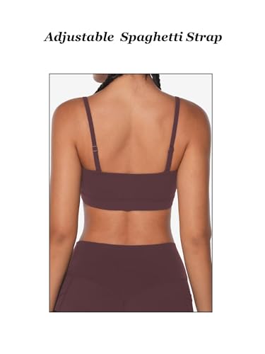 Image of Sunzel Adjustable Straps Sports Bra Padded Yoga Crop Top Light Support | Buttery Soft, Wireless, Adjustable Spaghetti Straps, Removable Pads, Bandeau Bra with Straps, Workout Gym Daily Wear