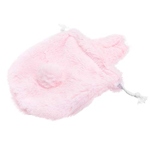 LAKIOMZ Linda bolsa de peluche esponjosa con cordón Kawaii bolsa de viaje bolsa de maquillaje cosméticos bolsas de almacenamiento organizador de artículos de tocador bolsillo monedero cartera, Pink Cover