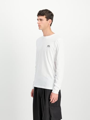 Alpha Industries Basic LS Small Logo Longsleeve für Herren White – Ansicht 5