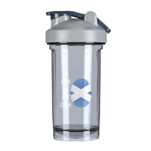 IT'S In My DNA Scotland Scottish Flag 18 Ounce Shaker Cup,Fashion Theme Pattern Shaker Bottle Leak-proof Workout Shake Bottles 500ML/18 oz Perfect for Pre Workout Gray 0