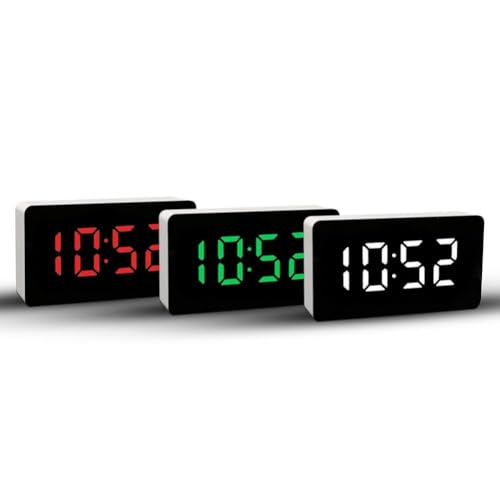 EBILUN LED Mini Digital Alarm Clock, Plug-in Use,Temperature Display,Mirror Surface, for Bedroom Living Room Home Decor (White) - Image 6