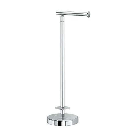 Gatco Latitude II Freestanding Toilet Paper Holder with Storage, Chrome Cover