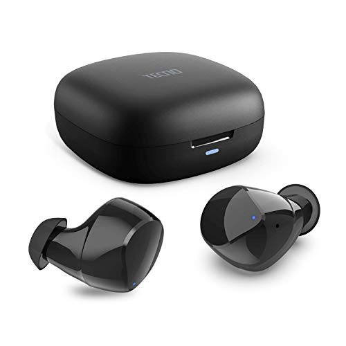 TECNO True Wireless Earbuds Bluetooth 5.0, Wireless in Ear Headphones with Charging Case, Wireless Bluetooth Earbuds Noise Cancelling,Touch Contro Waterproof with Mic Deep Bass for Sport Black H2
