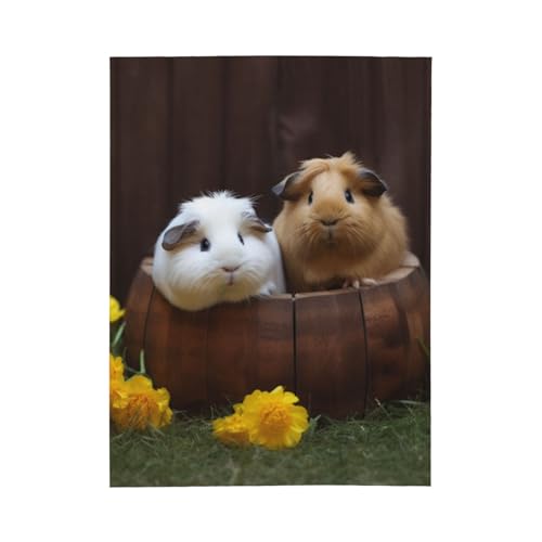 Couverture polaire cochons d'Inde idéale pour vos soirées cocooning sur le canapé - 3