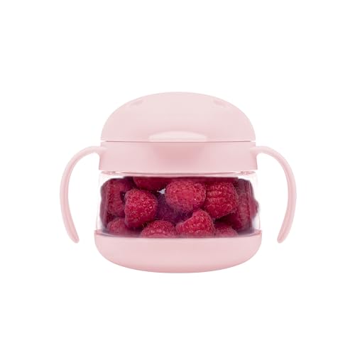 Image of Ubbi Tweat No Spill Snack Container for Kids, BPA-Free, Toddler Travel Bowl, Blush Pink