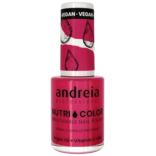 Andreia Professional NutriColor - Smalto Vegan Traspirante - Colore NC37 Rosso brillante - 10.5ml