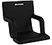 Premium Reclining Stadium Seat Cushion with Back Support, Armrests, 6 Adjustable Positions and Carry Straps - Portable Stadium Seats and Bleacher Chairs with Back and Cushion by Home-Complete (Black)