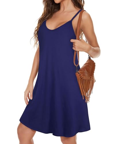 Image of JOELLYUS Womens Spaghetti Strap Dress Summer Dresses Beach Cover Ups Casual Sundresses with Pockets 2026