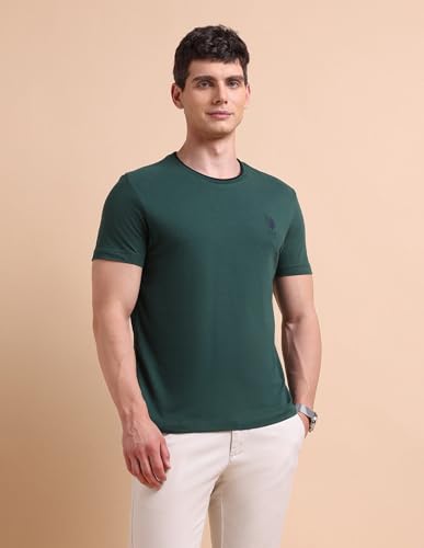 Image of U.S. POLO ASSN. Solid Cotton T-Shirts for Men - Breathable & Comfortable, Half Sleeves Mens Casual T Shirts