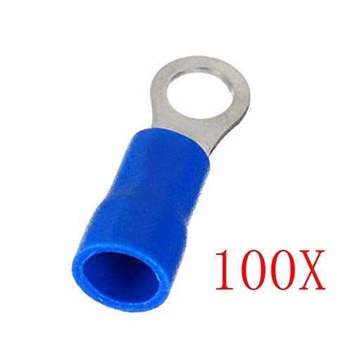 Davitu 100PCS New Ring Ground Insulated Wire Connector Electrical Crimp Terminal 14-16AWG -M25 - (Color: as Show)