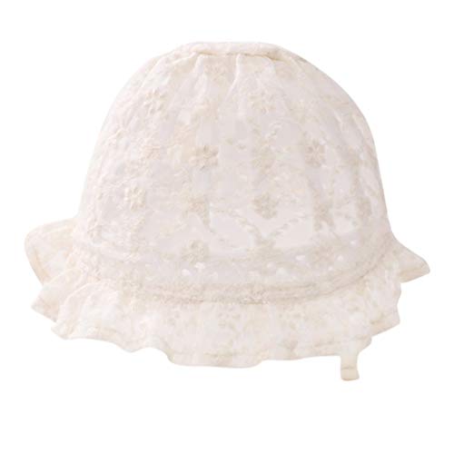 Chapéu infantil de renda PRETYZOOM com proteção UV para o verão, viagem, praia, chapéu de sol para bebês, meninas, crianças, chapéu de aba larga (rosa), Amarelo, 50 * 43 * 6cm