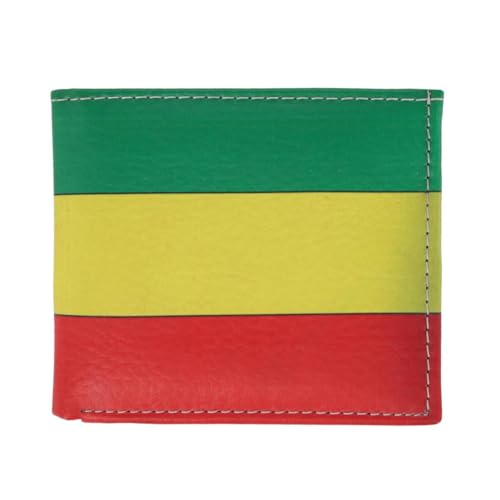 CTM Men's Rastafarian Flag Bifold Wallet, Rastafarian Flag