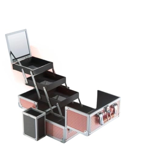 メイクボックス 大容量 鏡付き 持ち運び プロ仕様 コスメボックス 化粧品収納ボックス 化粧品収納 メイク収納 コスメ収納 (花の色)