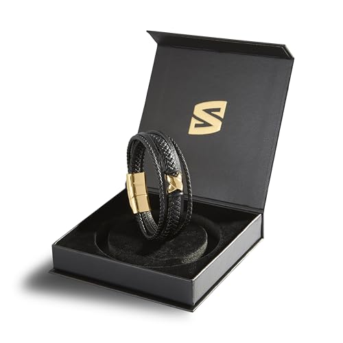 Image of SERASAR Premium Leather Bracelet Men | Stainless Steel Magnetic Clasp | Three Colors | Jewelry Box Included