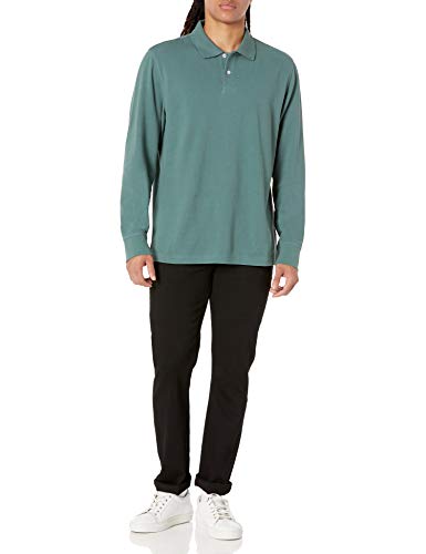 Amazon Essentials Men's Regular-Fit Long-Sleeve Pique Polo, Sage, X-Large - image 5