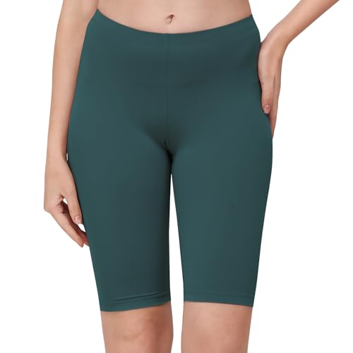 Image of SOIE Women's Mid Rise Soft Polyamide Spandex Knee Length Cycling Shorts