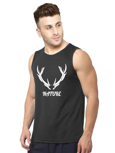 Image of Men's Sleeveless T-Shirt - 100% Pure Cotton, Nature Print - Comfortable Breathable Gym Tank Top