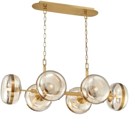 Eurofase Nottingham 6-Light LED Chandelier – 43" Transitional Gol...