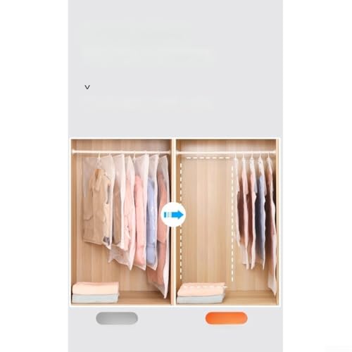 Bolsas de almacenamiento al vacío verticales para colgar ropa con barrera contra el polvo y la humedad, sello hermético y múltiples opciones de colgar para uso flexible en el armario (B)