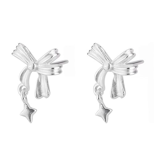 Seova リボン ピアス シルバー925 レディース 可愛い つけっぱなし 金属アレルギー対応 ちょう結び 人気 かわいい シンプル 普段使い バレンタイン 誕生日プレゼント