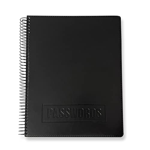 RE-FOCUS THE CREATIVE OFFICE, Executive Password Keeper Book schwarz flexibler Kunstledereinband Spiralbindung RE-FOCUS THE CREATIVE OFFICE, Executive Password Keeper Book schwarz flexibler Kunstledereinband Spiralbindung
