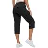 BGOWATU Women's Capris Lightweight Cargo Hiking Pants Quick Dry Outdoor Casual Loose Shorts with 6 Pockets Black L
