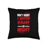 Scary Horror Movie Blood I Watch U Sleep At Night Throw Pillow