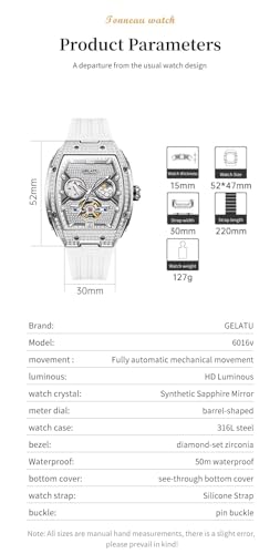 Image of OLEVS Mens Automatic Watches Self-Winding Starry Sky Diamond Skeleton Luxury Wrist Watch Waterproof Luminous
