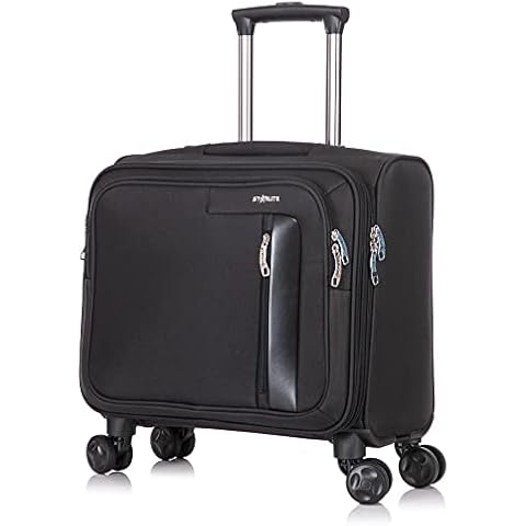 Starlite Luggage Executive Laptop Roller Case Fits 13.5 Laptop Trolley case 4 Wheel Black Cover